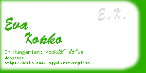 eva kopko business card